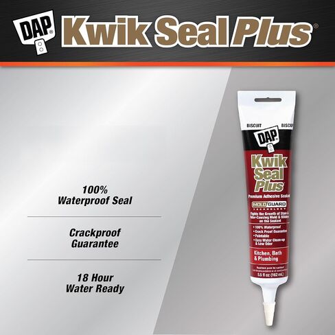 Dap 18539 Kwik Seal Plus Kitchen and Bath All-Purpose Adhesive Caulk Bisque, 5.5-Ounce in Saudi Arabia