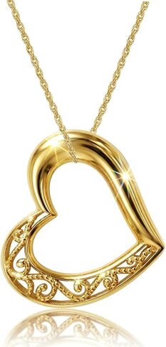 Charm America - Gold Small Sliding Heart Charm - 10 Karat Solid Gold in Saudi Arabia