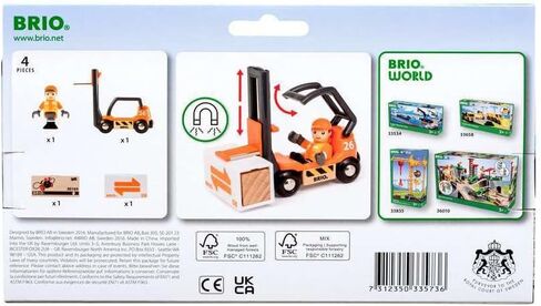 Brio World 33573 - Fork Lift - 4 Piece Wooden Toy Train Accessory for Kids Ages 3 and Up in Saudi Arabia