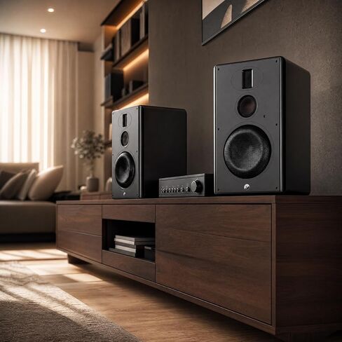 مكبرات صوت HiVi-Swans M5A Hi-Fi Bluetooth على رف الكتب - مكبرات صوت احترافية لشاشة الاستوديو - مكبرات صوت Wi-Fi منزلية تعمل بالطاقة مقاس 8 بوصات، صوت جهير متفجر للغرفة الكبيرة in Saudi Arabia