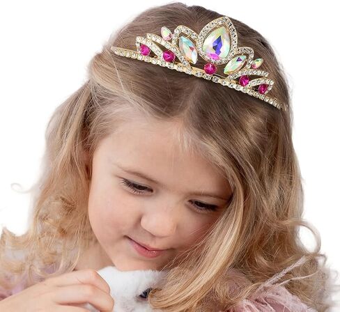 SWEETV Princess Tiara for Little Girls,Tiara Crown Headband Birthday Party Prom Costume Accessories Gift Toddler Kids Baby in Saudi Arabia