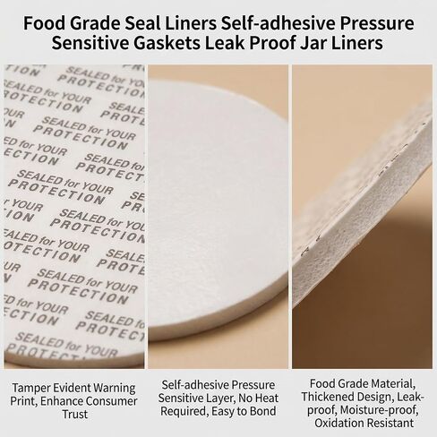100PCS Pressure Sensitive Lines Foam Safety Tamper Resistant Seals for Cosmetic Bottle/Jar Cap Liners Tamper Seal Cap Liner Sealed (Diameter 3.5cm) in Saudi Arabia