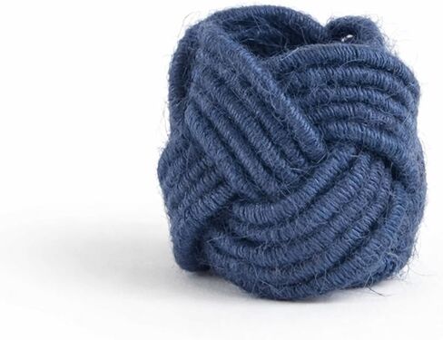 Handmade Round Mesh Classic Braided Jute Napkin Rings for Dinning Table Parties for Everyday (Blue, Set of 8) in Saudi Arabia