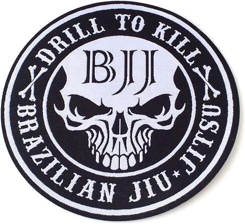 Jiu Jitsu Patch Drill to Kill 4.7 inches Round sew on Embroidered BJJ Gi Patches for Jiujitsu GIS, Gifts for Jiu Jitsu Lovers in Saudi Arabia
