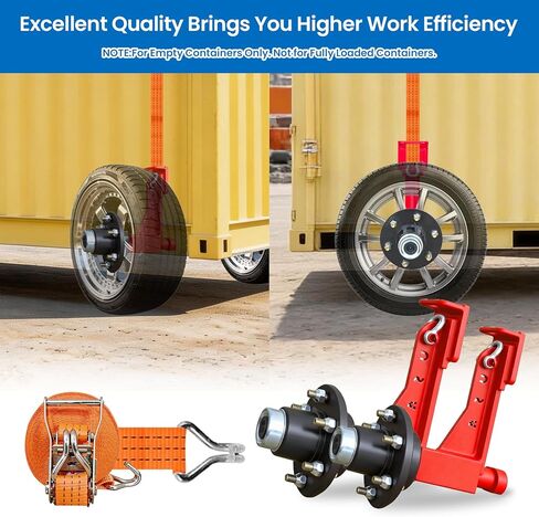 2 Sets of Container Wheel 6-Ear Wheel Kits, Heavy-Duty Container axles and Heavy-Duty Ratchet Bundles for Moving 20-Foot - 40-Foot containers, Container Accessories in Saudi Arabia