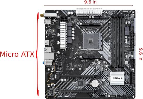 ASRock B450M/AC R2.0 AM4 AMD Promontory B450 SATA 6Gb/s Micro ATX AMD Motherboard in Saudi Arabia