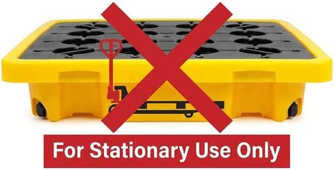 QWORK 1 Drum Modular Platform، 2 Pack 26 x 26 x 5.9 بوصة طبل احتواء الانسكابات، 2000 رطل. منصة احتواء الانسكابات في صينية احتواء الحمولة، منصة نقل الانسكابات من البولي إيثيلين، باللون الأصفر in Kuwait