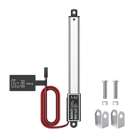 Justech 100mm المحرك الخطي 12V 4 بوصة محرك المحرك الخطي 32N محرك خطي صغير للسيارة RV فتاحة باب كهربائية الآلات الزراعية الصناعية السفن النظيفة البضائع الطبية نافذة فضية in Kuwait