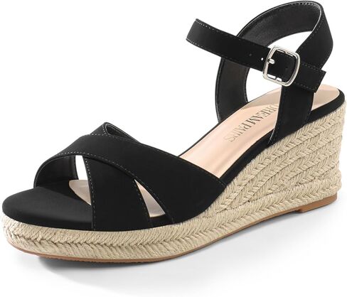 DREAM PAIRS Espadrille Dressy Wedge Sandals, Women's Platform Sandals Casual Summer, Comfortable High Heeled Wedges with Adjustable Buckle in Saudi Arabia
