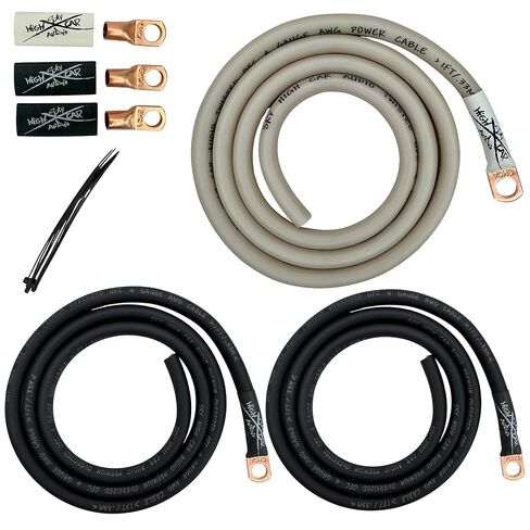 Sky High Oversized 4 Gauge OFC Big 3 Upgrade RED/Black Electrical Wiring Kit in Kuwait