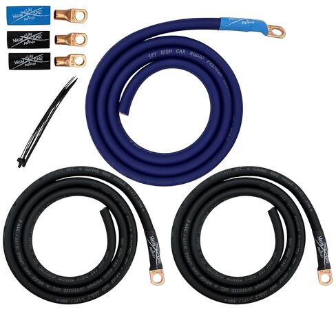 Sky High Oversized 4 Gauge OFC Big 3 Upgrade RED/Black Electrical Wiring Kit in Kuwait