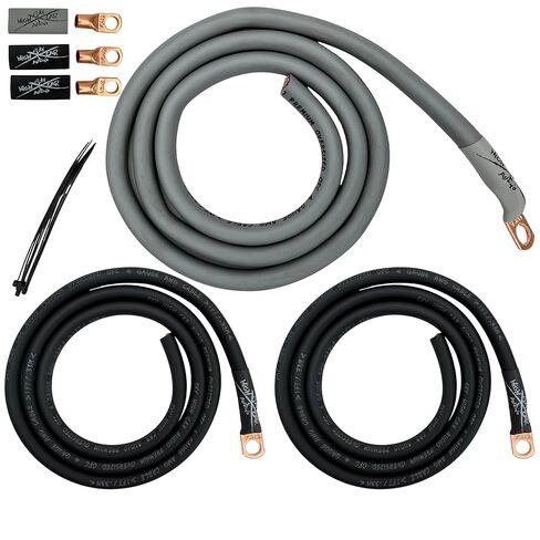 Sky High Oversized 4 Gauge OFC Big 3 Upgrade RED/Black Electrical Wiring Kit in Kuwait
