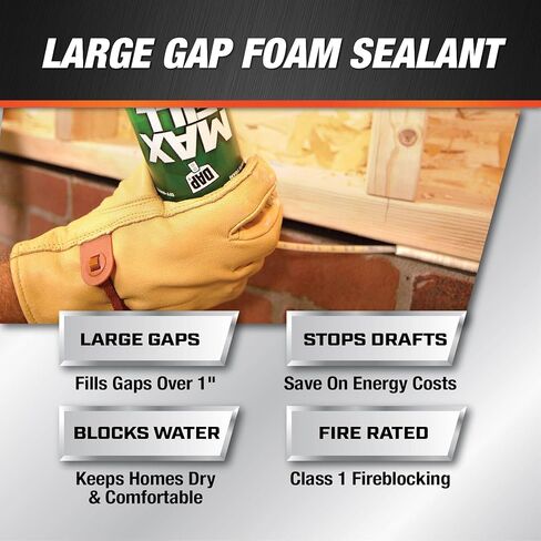 DAP 7565000043 Touch 'n Foam 4001031212 MaxFill أقصى قدر من مانع التسرب الموسع، 12 أونصة، أسمر ضارب للصفرة in Kuwait