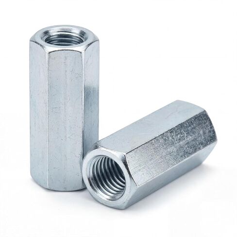 Blulu 50 Pcs Coarse Coupling Nuts 3/8''-16, Zinc Plated Carbon Steel in Kuwait