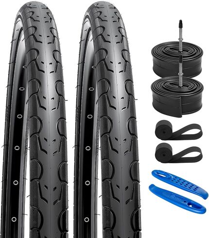 YUNSCM 700C Bike Tires 700x28C/28-622 60TPI and 700C Bike Tubes Presta Valve with 2 Rim Strips Compatible with 700 x 25C 700 x 28C Bike Bicycle Tires and Tubes (Y-1154) in Saudi Arabia