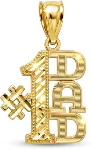 Charm America - Gold Number One Dad Charm - 10 Karat Solid Gold in Saudi Arabia