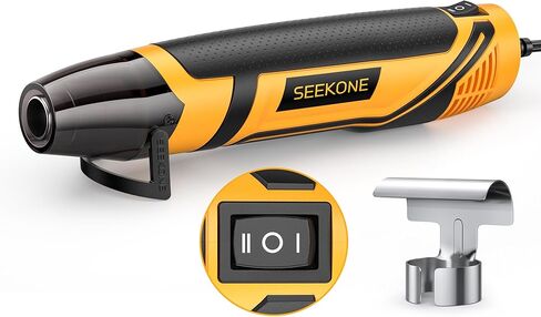 مسدس حراري صغير من SEEKONE، 350 وات 662 درجة فهرنهايت (350 درجة مئوية) أداة مسدس هواء ساخن محمولة بالحرارة السريعة مع فوهة عاكسة وحماية من الحمل الزائد للكابل بطول 4.9 قدم للنقش الحرفي، وتغليف الانكماش وتجريد الطلاء in Kuwait