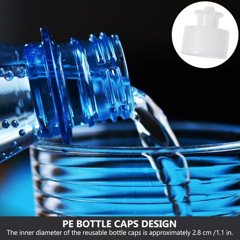 Soda Bottle Caps 20Pcs Push Pull Replacement Caps Sports Bottle Lids Safe Twisted Reusable Plastic Cap Cover Lid for Soda Water s White 3cm Water Replacement in Saudi Arabia