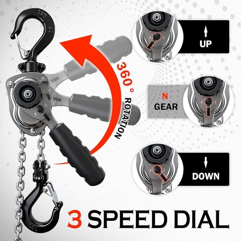 YATOINTO Mini Manual Lever Block 1/2 Ton 1100lbs, Come Along Manual Chain Hoist, 1.5M 5FT Steel G80 Puller Hoist, with Hook for Building (Chrome) in Saudi Arabia