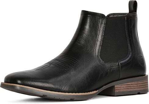 IUV Men's Chelsea Boots Ankle Cowboy Boots For Men Dress Casual Shoes Working Elastic Slip On Western Boots in Saudi Arabia