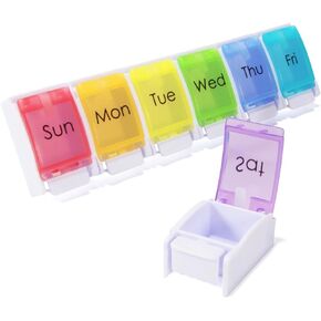 Daily Pill Organizer for Travel,SZREDU 2 Compartments Pill Container,Small AM PM Box for Pill,Vitamins,Cod Liver Oil,Supplements in Saudi Arabia