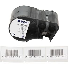 Brady Authentic (M5-117-492) FreezerBondz™ بوليستر مبرد فائق النحافة LBL 0.5 × 0.9 × 0.44 قطر أسود على أبيض، 240 ملصقًا. للاستخدام مع طابعات الملصقات BMP51 وM511 in Kuwait