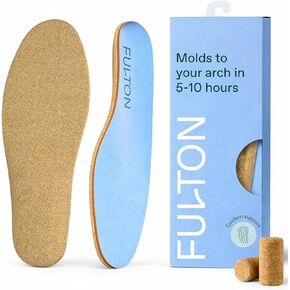 Fulton Custom Molding Cork Shoe Inserts for Men - Pain Relief Orthotic Insoles for All Day Comfort w/Plantar Fasciitis Arch Support - Arch Support Inserts Flat Feet to High Arch (Men's Size 10.5-11) in Saudi Arabia