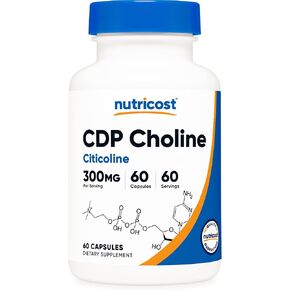 Nutricost CDP الكولين (سيتيكولين) 300 ملغ، 120 كبسولة نباتية - غير معدلة وراثيًا، صديقة للنباتيين، خالية من الغلوتين in Kuwait