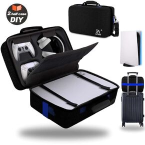 Hard Shell Carrying Case for PS5, Travel Case Compatible with PS5 Console Controller, Shockproof Protective Storage Bag for Playstation 5 Disk Digital Edition, Headset, Base and Game Accessories(Grey) in Kuwait