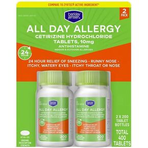 Berkley & Jense 10mg Cetirizine Hydrochloride Antihistamine Tablets, 365 Count in Kuwait
