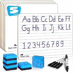 Scribbledo 24 Pack Double Sided Whiteboard Lined Dry Erase Boards for Kids Ruled Writing Board Handwriting Practice for Kids Small White Board Dry Erase Board 9x12 Dry Erase Board with Lines in Saudi Arabia