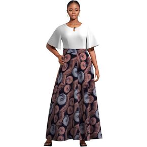 BAZINRICHE Plus Size Party Dress African Dresses for Women African Clothes Graceful Lady Print Wax Clothing in Saudi Arabia
