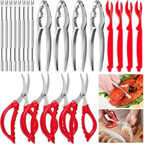 10 Pcs Seafood Tools Set - Crab Lobster Crackers Stainless Steel Forks Opener Shellfish Lobster Crab Leg Sheller Seafood Scissors in Saudi Arabia