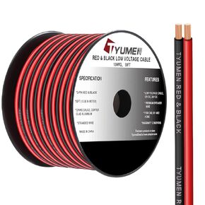 TYUMEN 50FT 12/2 قياس 2pin 2 لون أحمر أسود كابل هوكوب سلك كهرباء LED شرائط تمديد سلك 12 فولت/24 فولت تيار مستمر، سلك تمديد مرن 12AWG لمصباح LED شريط إضاءة in Kuwait