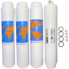Omnipure Q5605، (2) Q5633، ومجموعة خرطوشة فلتر الكربون للرواسب البديلة للغشاء مع غشاء 50 GPD لـ Purotwist 4000 بالإضافة إلى حلقات دائرية صغيرة وكبيرة الرأس من شركة IPW Industries Inc. in Kuwait