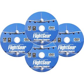 FlightGear Flight Simulator 2022 X Premium DELUXE Edition Flight Sim 5 Disc DVD CD Set متوافق مع Microsoft Windows 11 10 8.1 8 7 Vista PC & Mac OS | أكثر من 600 طائرة ومناظر طبيعية كاملة في جميع أنحاء العالم! in Kuwait