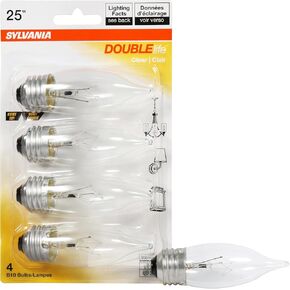 سلفينيا LIGHTING 13331 25 واط B10 Dbl Life Bulb (4 قطع) - Clea in Kuwait