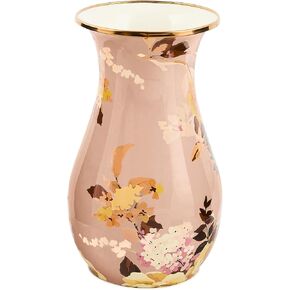 MACKENZIE-CHILDS Tall Enamel Vase, Unique Flower Vase, Decorative Table Decor for Living Room, Black-and-White Courtly Check in Kuwait