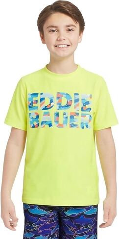 Eddie Bauer Boys' Swimwear UPF 50 Short Sleeve Rash Guard Shirt (2T-16) in Saudi Arabia