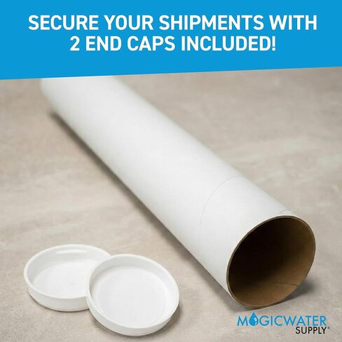 MagicWater Supply Mailing Tube - 1.5 in x 9 in - White - 2 Pack - for Shipping and Storage of Posters, Arts, Crafts, and Documents in Saudi Arabia