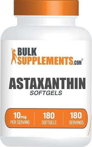 BulkSupplements.com Astaxanthin 12mg 180 Softgels - Astaxanthin Supplement - Astaxanthin Pills - Antioxidants Supplement - Eye Supplements - 1 Astaxanthin Softgel per Serving (180 Softgels) in Saudi Arabia