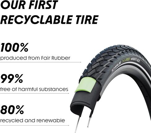 Schwalbe Marathon 16 X 1.35 Wired Tyre with Greenguard Reflex 420g (35-349) in Saudi Arabia