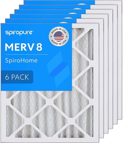 Spiropure 14x17x2 Merv 8 مرشحات الهواء الحراري الأرضي - مصنوعة في الولايات المتحدة الأمريكية (6 حزمة) in Saudi Arabia