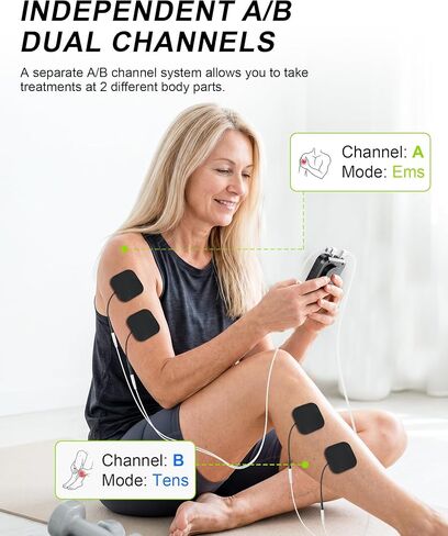 CESLIFF Dual Channel TENS EMS Unit 36 Modes Muscle Stimulator, Rechargeable Electric Pulse Massager TENS Machine Function for Lower Back Neck Shoulder Pain Relief with 10 Pads in Saudi Arabia