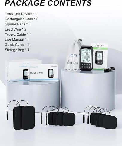 CESLIFF Dual Channel TENS EMS Unit 36 Modes Muscle Stimulator, Rechargeable Electric Pulse Massager TENS Machine Function for Lower Back Neck Shoulder Pain Relief with 10 Pads in Saudi Arabia