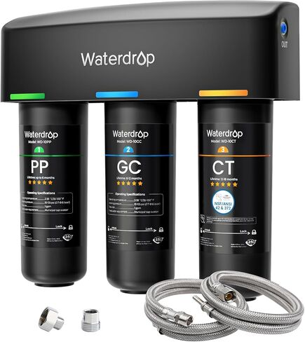 ووتر دروب فلتر مياه تحت الحوض WD-10PP بديل لنظام فلتر مياه ووتر دروب TSA & TSB & TSB-CM ثلاثي المراحل تحت الحوض in Saudi Arabia