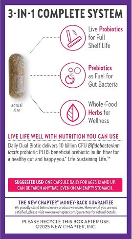 New Chapter Probiotics for Women - 30 ct (1 Month Supply), Women's Daily Probiotic with Prebiotics and Probiotics + 100% Vegan + Soy Free + Non-GMO in Saudi Arabia