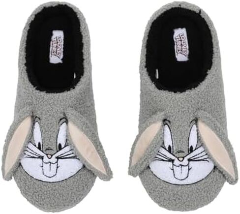 شبشب Bioworld Looney Tunes Bugs Bunny Face للبالغين باللون الرمادي in Kuwait