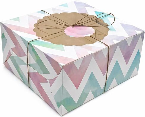 mudrit Kraft Cake Boxes with Window (10pcs) - Kraft Bakery Boxes for Cakes, Donuts, Pie, Cookies, Cupcakes, Chocolates, Desserts: Size 10x10x5 Inches in Kuwait