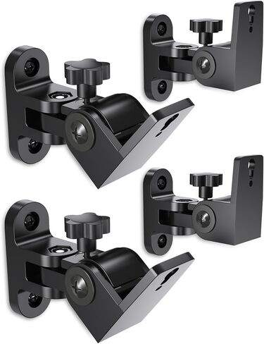 Borenbuir Speaker Wall Mounts, Universal Mounting Bracket for Small Surrounding Sound Speakers, Tilt Swivel Speaker Shelves, Compatible with Bose, JBL, KEF & Others, Hold up to 30 lbs, 1 Pair in Kuwait